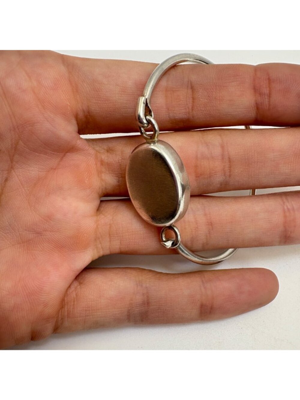 Engravable ID Bangle Bracelet Sterling Silver 925 One Size - Picture 9 of 12